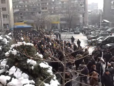 Armenia ruling force carrying out procession in downtown Yerevan