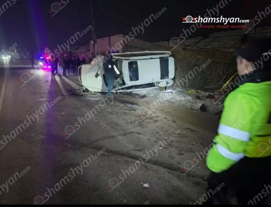 Մխչյան գյուղում 33-ամյա վարորդը «Volvo»-ով կոտրել է բետոնե էլեկտրասյունն ու կողաշրջվել. կա վիրավոր