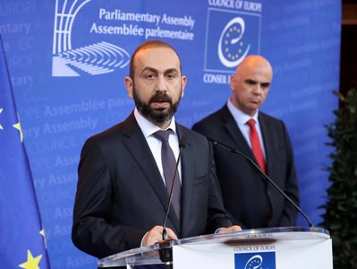 FM presents Council of Europe secretary general with manuscript reproduction of first Armenian code of law