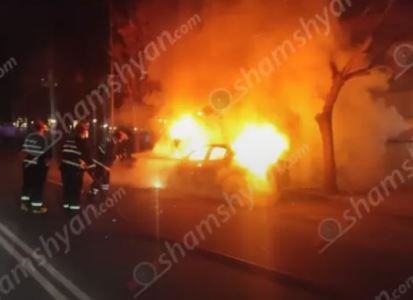 Երևանի  Զաքյան փողոցում հրդեհ է բռնկվել «Opel»-ում. կրակը տեսանելի էր մի քանի հարյուր մետրից