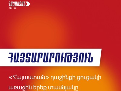 Утверждены первые три десятка имен предвыборного списка партийного альянса «Армения»