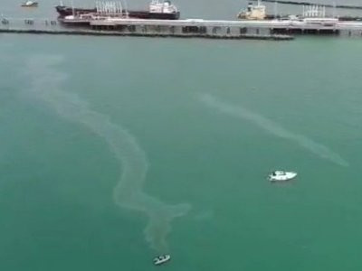 Oil spill in Black Sea after drone attack