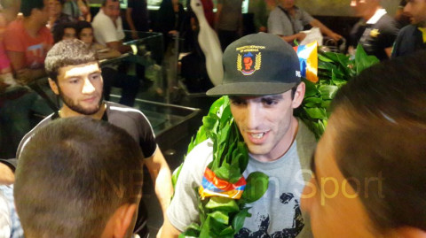 European champion welcomed at Zvartnots airport
