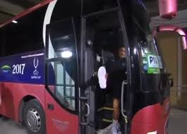 Cristiano Ronaldo Slips on Bus Stairs