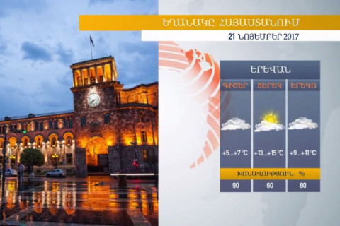 Եղանակը Հայաստանում 21.11.2017. որոշ շրջաններում ձյան տեղումներ են սպասվում