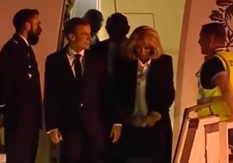 Macron greeted by airport employee upon arrival at G20 summit