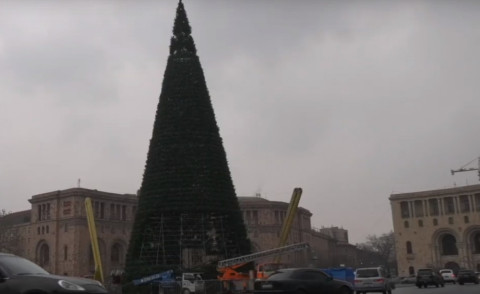 Հանրապետության հրապարակում հավաքում են գլխավոր տոնածառը