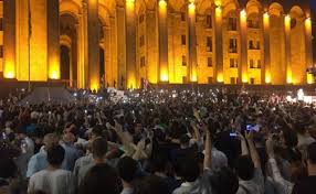 Demonstrators attack Georgia parliament building