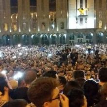 Scuffle between protesters near Georgian parliament in Tbilisi