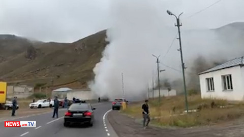 Դիլիջանի թունելից ծխի ամպ է բարձրանում
