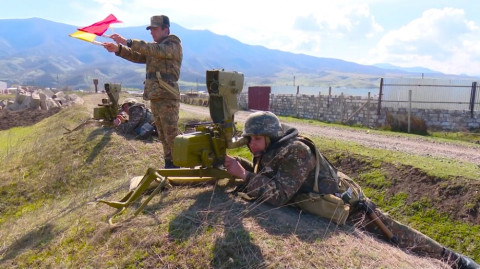 Կադրեր Արցախում տեղի ունեցած տանկավարության մարզումներից