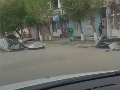 Ուժեղ քամու հետևանքները Գյումրիում