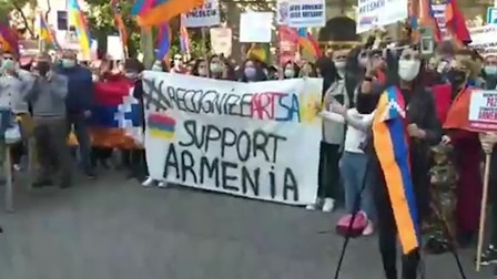 Բարսելոնահայերի ակցիան՝ թուրք–ադրբեջանական ագրեսիան դատապարտելու և Արցախի ճանաչման կոչով