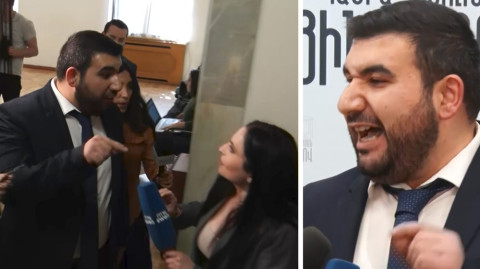 Նոր «ուսապարկ» Վահագն Ալեքսանյանը բղավում է լրագրողների վրա