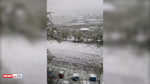 Ճամբարակում ձյուն է տեղում