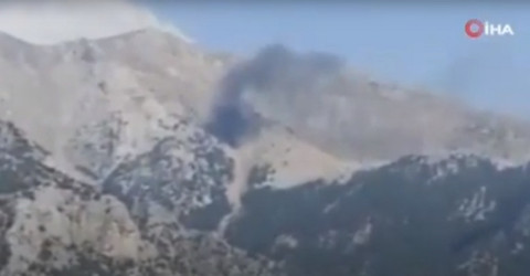 Footage from firefighting plane crash site in Turkey