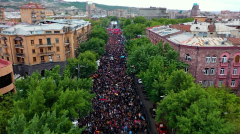 «Դիմադրություն» շարժման հանրահավաքն ու երթը. կադրեր դրոնով