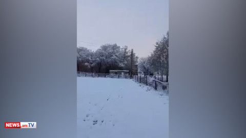 Արագածոտնի Հնաբերդ գյուղում ձյուն է եկել
