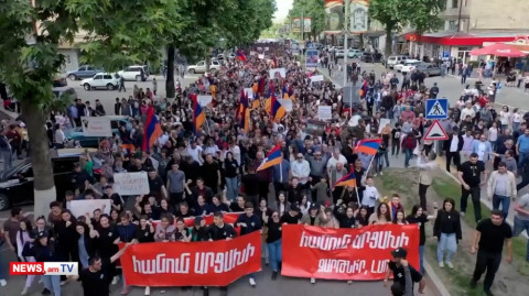 «Հանուն Արցախի»․ բազամարդ երթ եւ հանրահավաք՝ Ստեփանակերտում