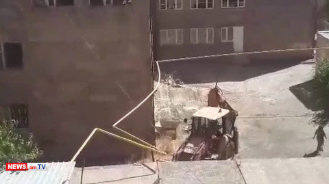 Երեւանում տրակտորը վնասել է դպրոցի մոտ գտնվող գազատար խողովակը