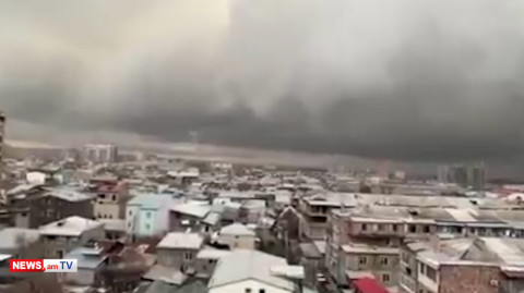 Ամպրոպային ամպը Երևանի արևմուտքում
