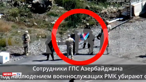 Նոր կադրեր՝ Հակարիի կամրջի մոտ ադրբեջանական դրոշ տեղադրելու միջադեպից