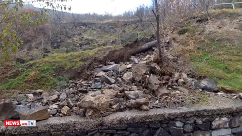 Քարաթափում Հրազդանի կիրճում. վնասվել է կոյուղագիծը