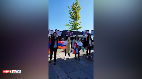 Armenia premier is met in Denmark with picket