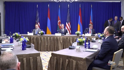 Կադրեր՝ Բլինքեն-Միրզոյան-Բայրամով եռակողմ հանդիպումից