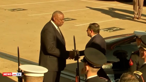 An Official Welcoming Ceremony for the Minister of Defense Suren Papikyan at the Pentagon