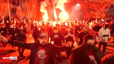 «Հո΄ւպ տուր, Հայաստան». հայ ֆուտբոլասերների երթը Երևանում Հայաստան-Վրաստան հանդիպումից առաջ