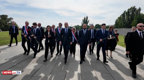 Ադմիրալ Լուի Դարտիժ Դյուֆերենին նվիրված հուշաքարի բացում Հայաստանի և Ֆրանսիայի ԱԳ նախարարների կողմից