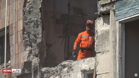Կադրեր՝ Ճամբարակում պայթյունի վայրից