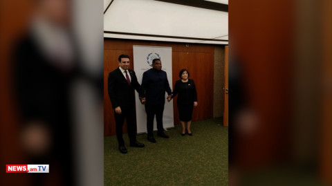 Կադրեր Ալեն Սիմոնյանի և Սահիբա Գաֆարովայի միջև Ժնևում կայացած հանդիպումից