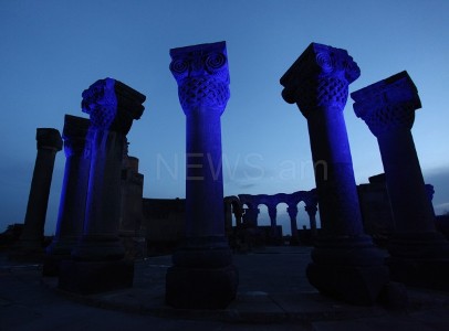Զվարթնոցը լուսավորվեց ՄԱԿ-ի կապույտով. Հայաստանը միացել է համաշխարհային արշավին