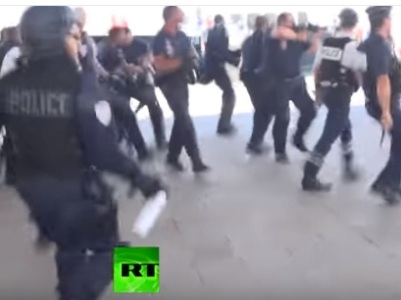 Tear gas, water cannon an scuffles ahead of Poland-Ukraine match in Marseille