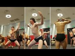 Wales football team perform hilarious locker room haka