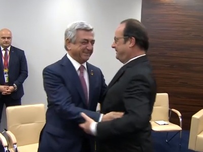Սերժ Սարգսյանի եւ Ֆրանսուա Օլանդի հանդիպումը Վարշավայում