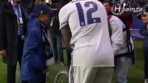 Marcelo Give His Football Shoes To a Handicapped Kid