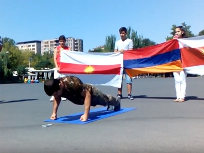 Եզդի մարզիկը Գինեսի նոր ռեկորդ սահմանեց՝ Քառօրյա պատերազմի զոհերի հիշատակին