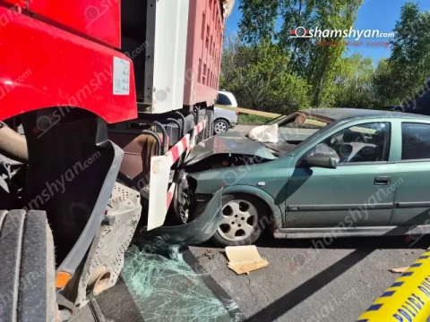 Կոտայքում բախվել են «Opel»-ն ու «SHACMAN» բեռնատարը. կա վիրավոր