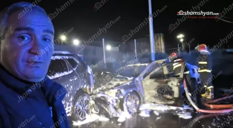 Взрыв, крупный пожар и ДТП в Ереване: Toyota сгорела дотла, 3 человека с ожогами госпитализированы