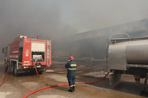 A major fire in Greece destroyed an auto parts factory, injuring 11 people