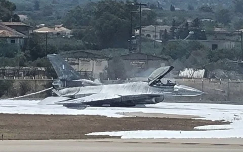 Zakynthos airport on the Greek island closed after emergency landing of F-16 fighter jet