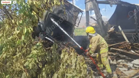 В Ерасхе сгорел грузовик: есть пострадавший