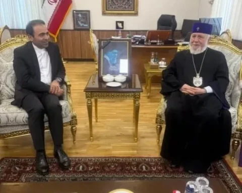 Catholicos of All Armenians visits Iran embassy in Armenia