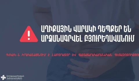 Минздрав Армении: В Бюрегаване зарегистрированы случаи кишечной инфекции