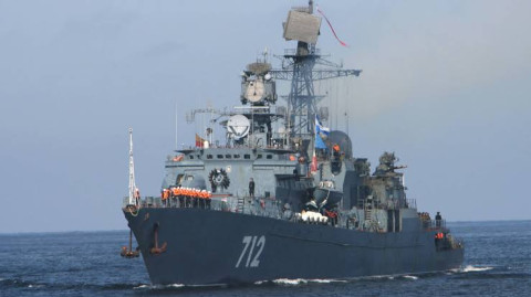 Russian warship conducted live-fire drills off the coast of the United Kingdom