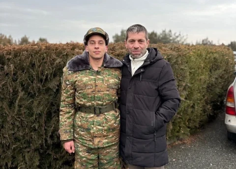Deceased serviceman Narek Torosyan was from Charentsavan: he had recently come home on leave