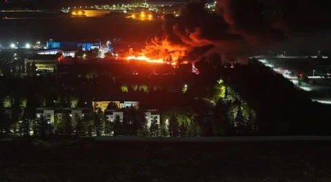 Major fire breaks out at TUSAS Motor Sanayii A.S. facility in Eskişehir, Turkey